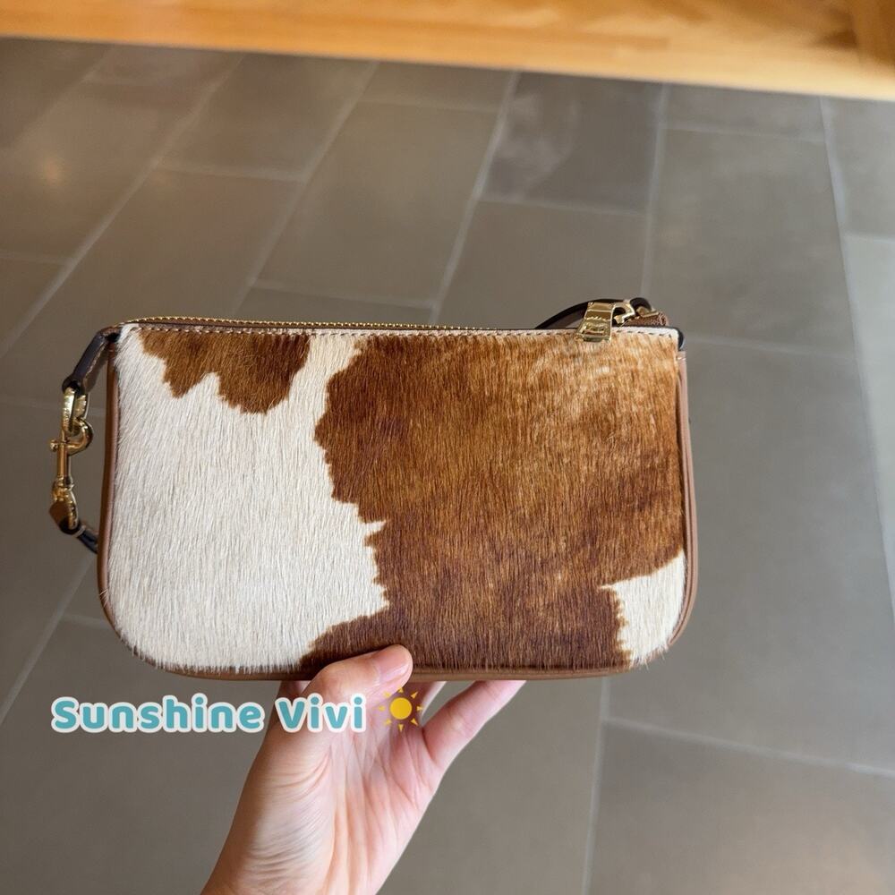 NWT Coach Nolita 19 In Haircalf With Cow CDW34 cow printed haircalf/Gold/Cow - Picture 3 of 9